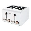 Smith & Nobel 4 Slice Toaster White And Rose Gold