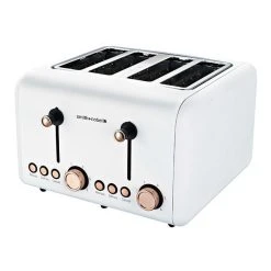 Smith & Nobel 4 Slice Toaster White And Rose Gold