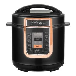 Healthy Choice 6L Pressure Cooker Black With Rose Gold
