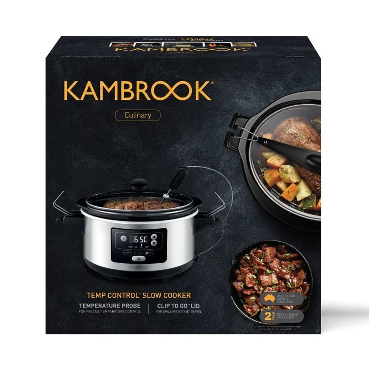 Kambrook Slow Cooker Temp Control 5.5L KSC655BSS 1 Kambrook Slow Cooker Temp Control 5.5L KSC655BSS